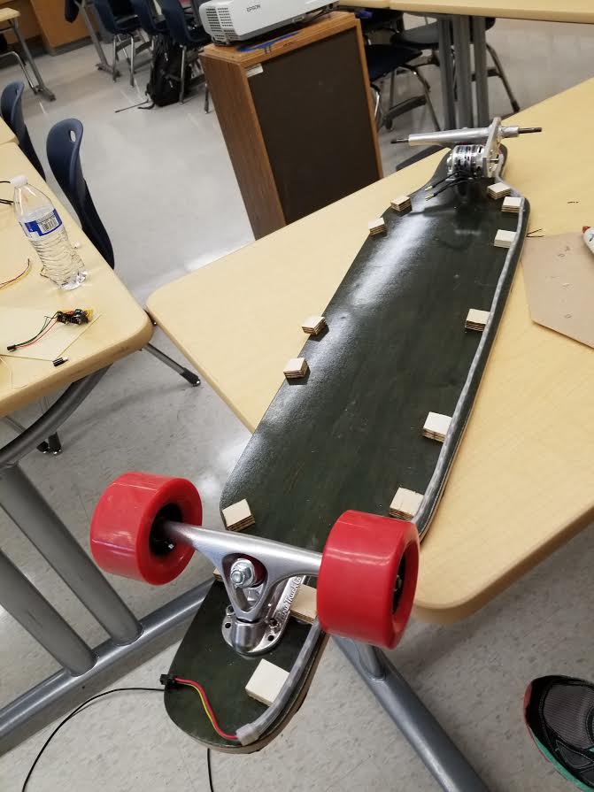 Longboard with weak light fixtures