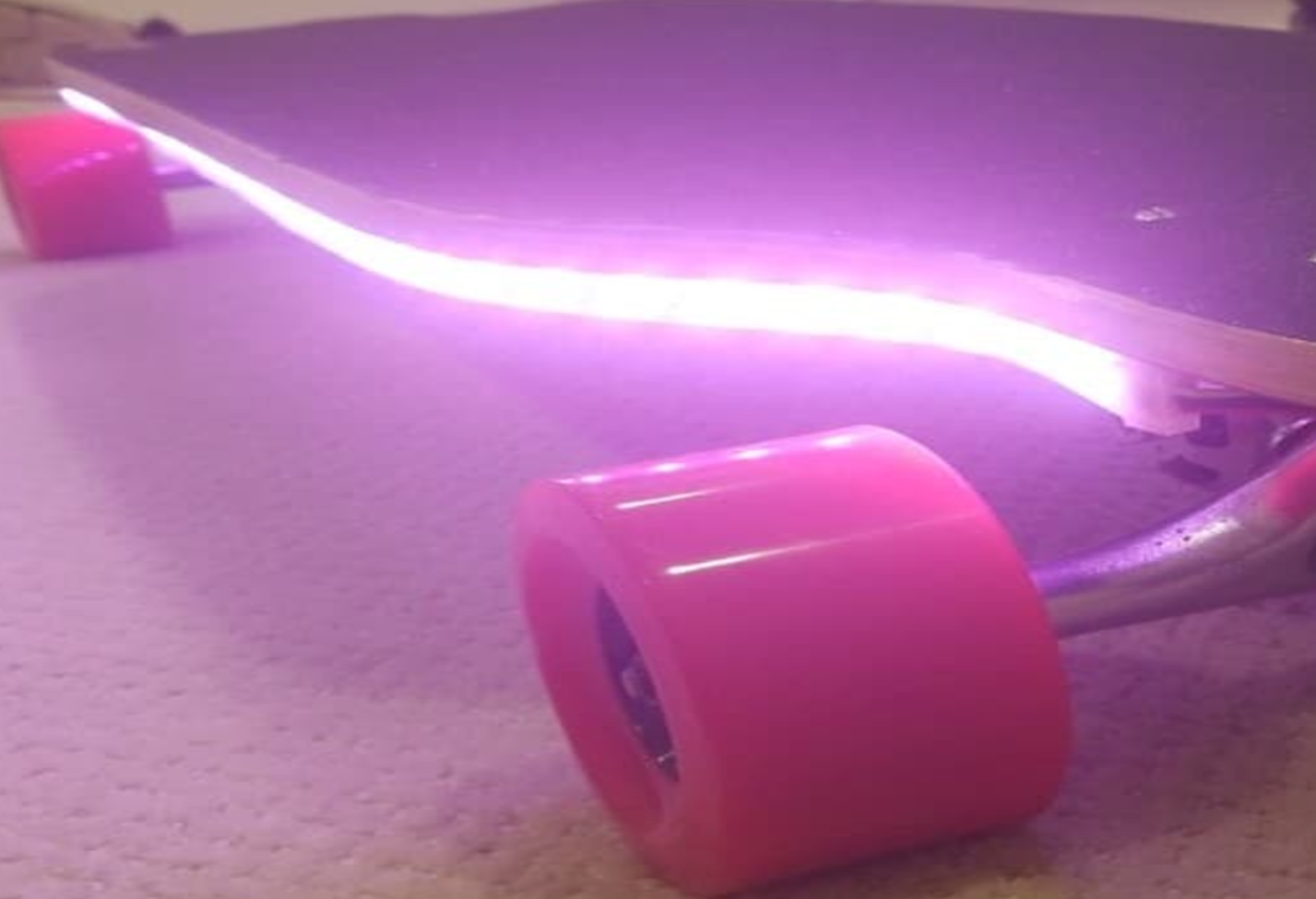 Electric longboard with lights